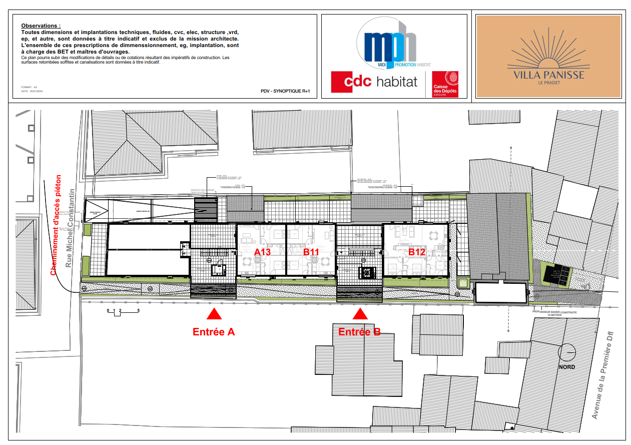 plans rez de chaussée immeuble à vendre le pradet 83