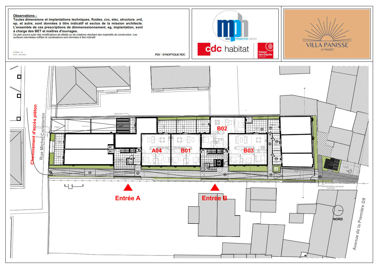 plans rez de chaussée immeuble à vendre le pradet 83